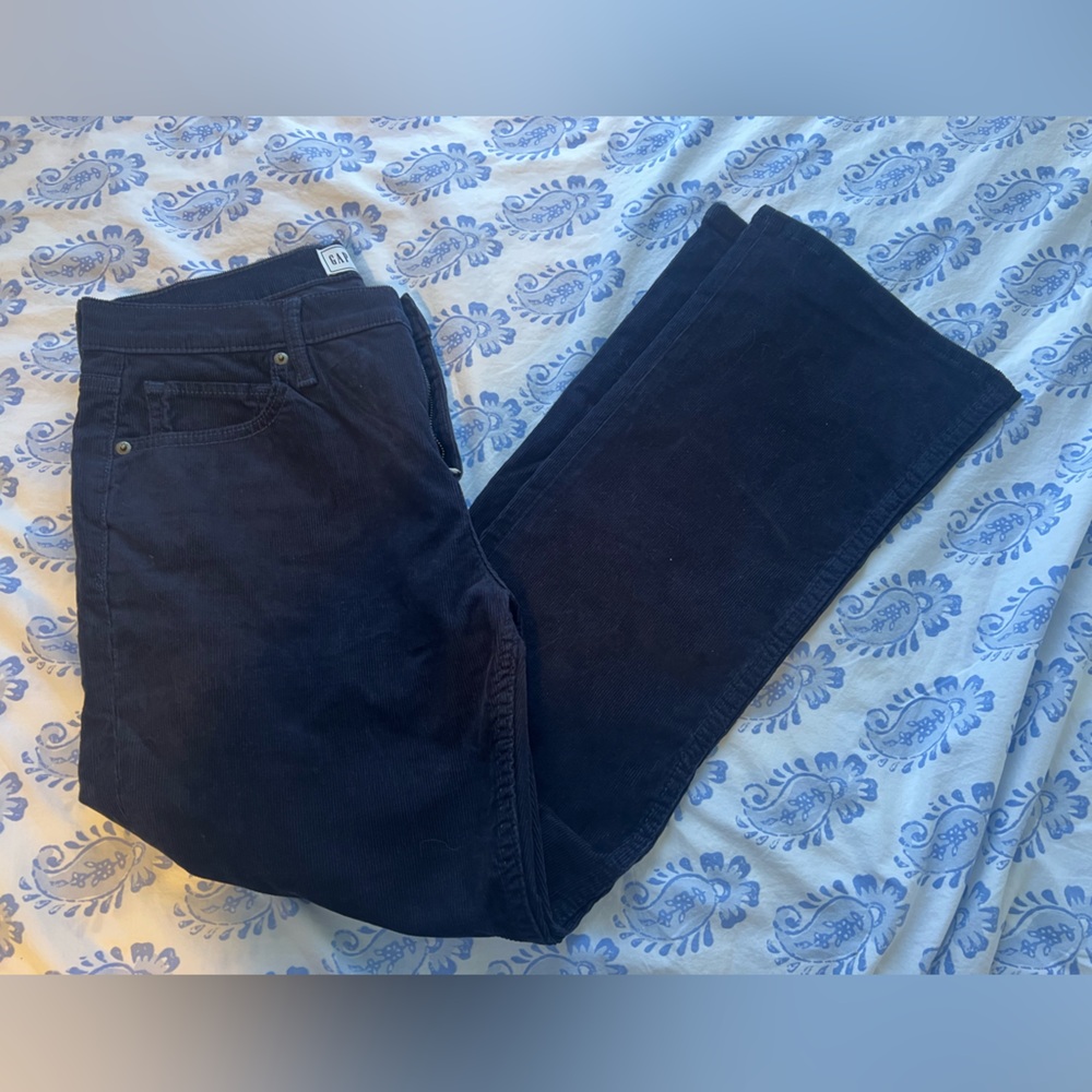 GAP Navy Blue Corduroy Mid Rise Baby Boot Cut Pants NEW NWT